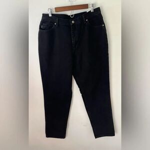 Chic Women’s Jeans Black Relaxed Fit High Waist Straight NWT Vintage 16 Average